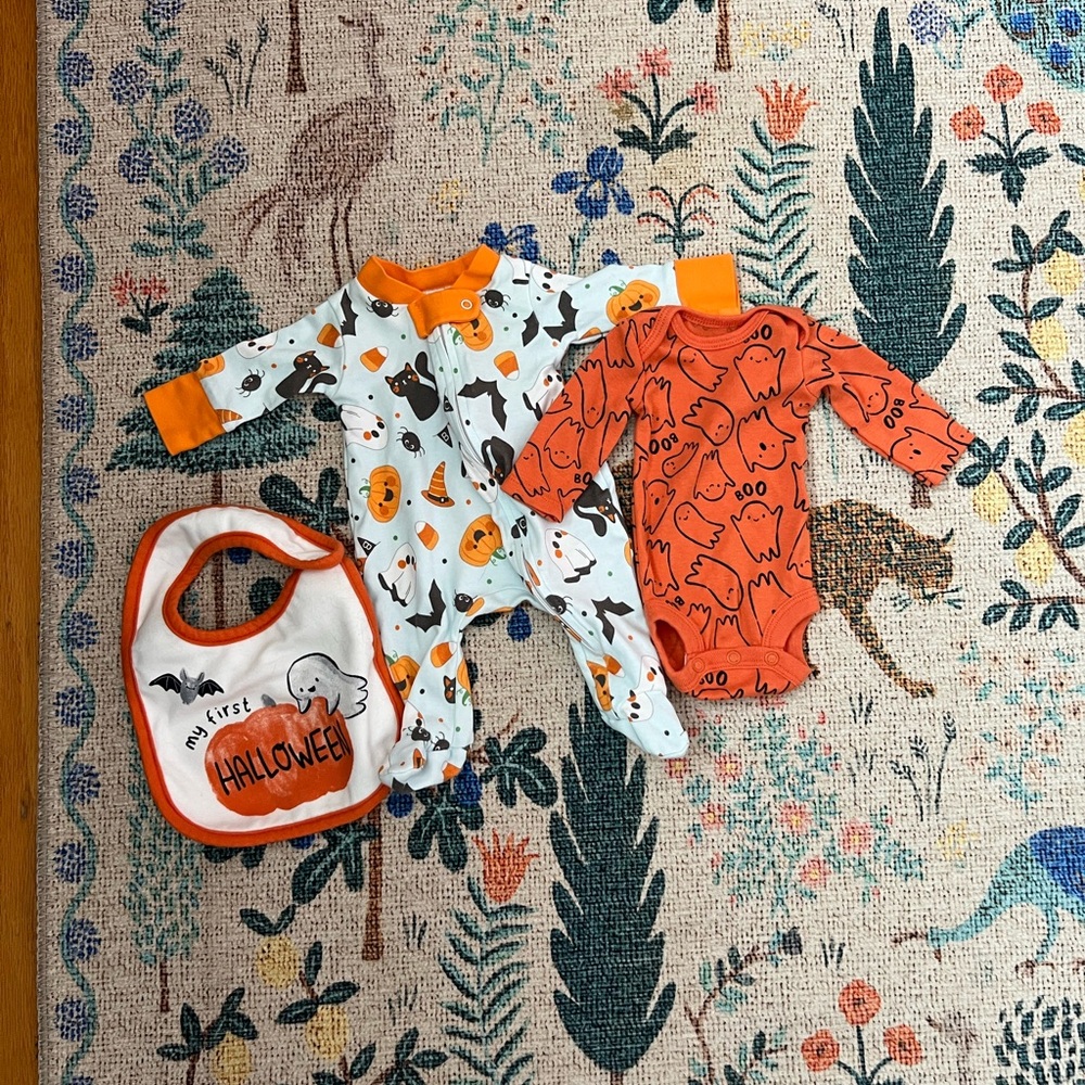 Preemie Halloween Onesies and Bib